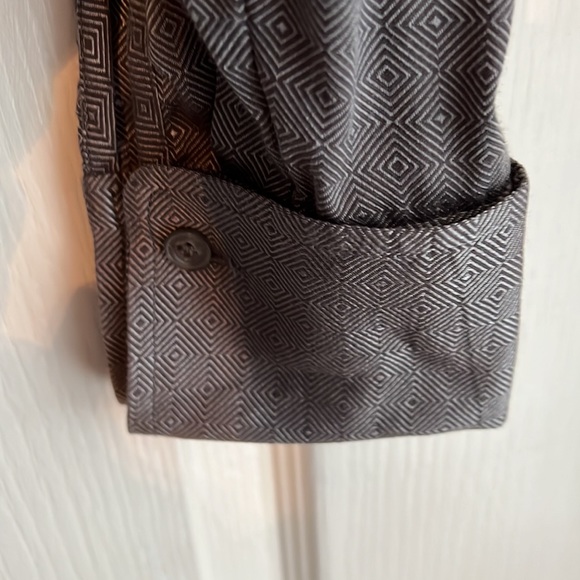 New York & Company Geometric Design Button Down Blouse - Picture 3 of 6